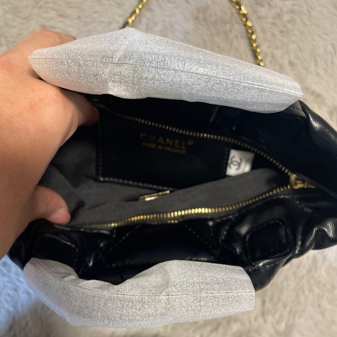ノベルティ　CHANEL リボン　チェーン　バッグ　ラムスキン　即日発送