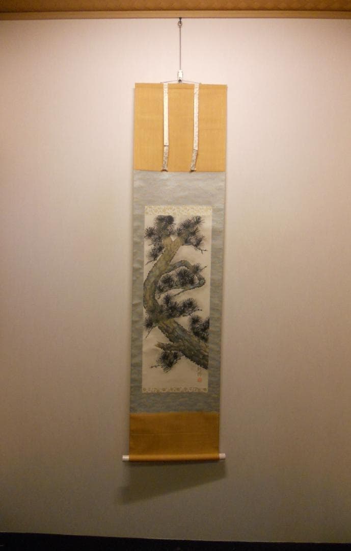 掛け軸 小川朝陽 老松 紙本 希少 軸装 茶道具 掛軸 美品 です。