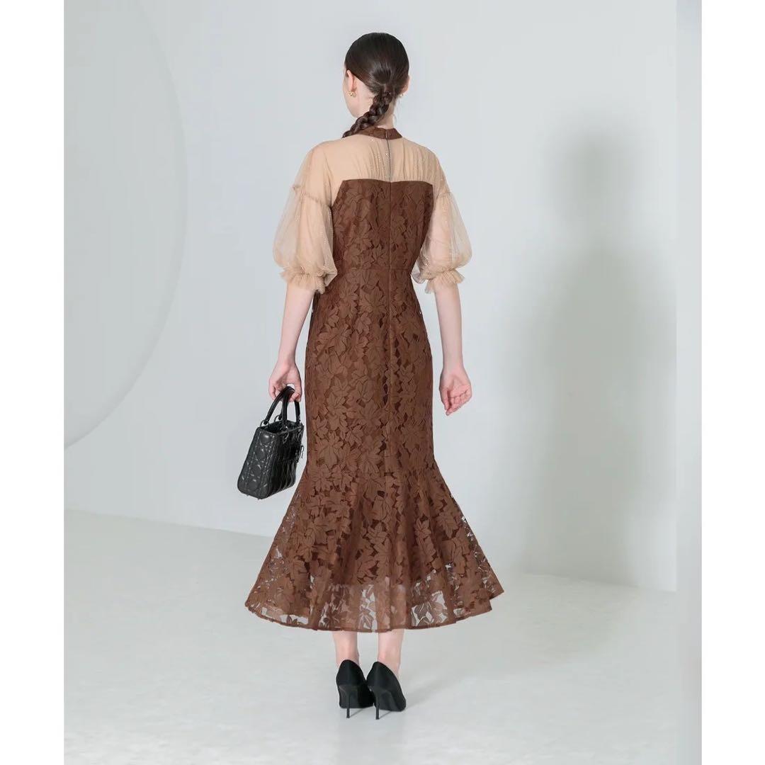 Leja ブラウンレース マーメイド パーティードレス