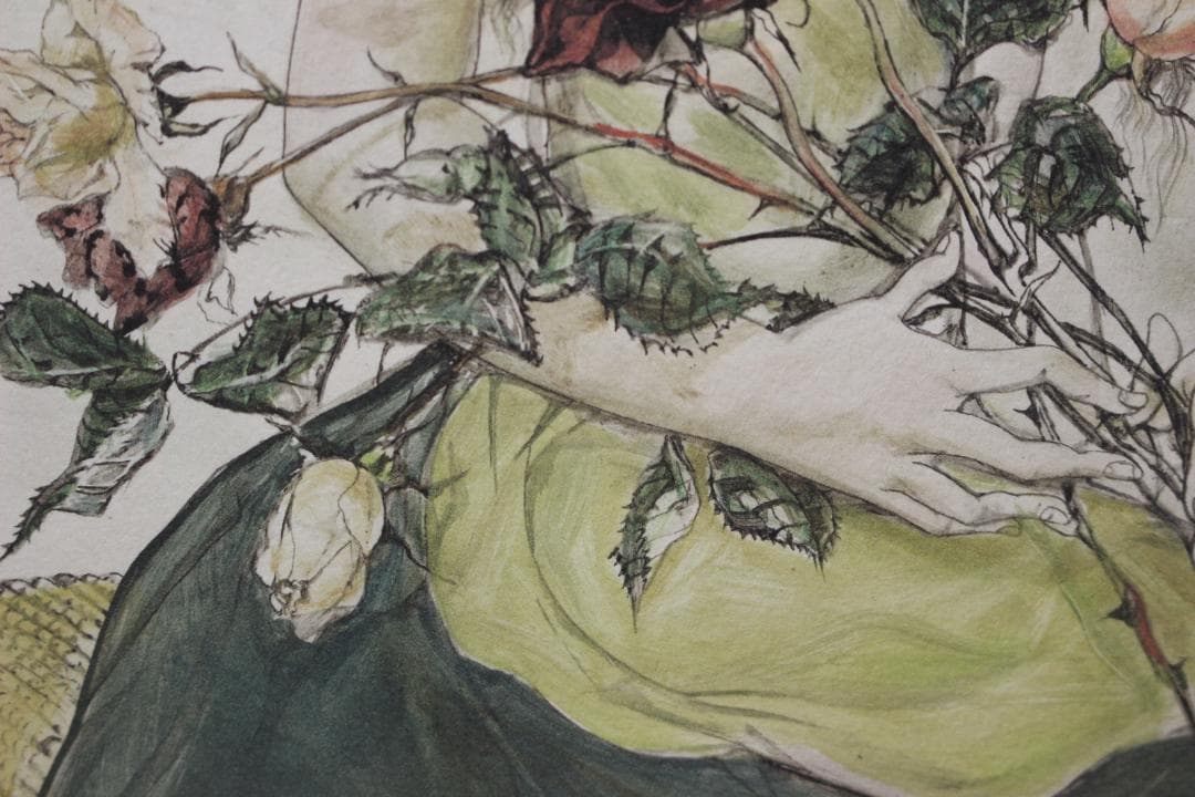 藤田嗣治 エスタンプリトグラフ「バラと少女」 6/75 - メルカリ