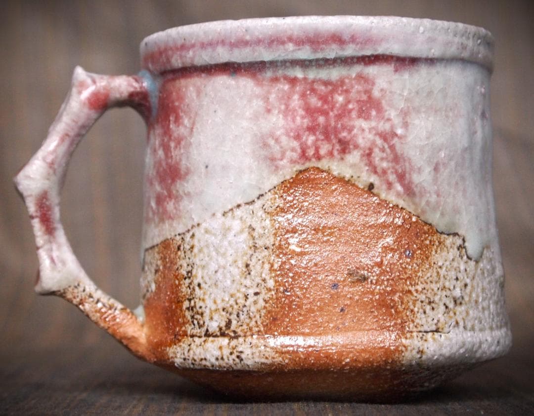 人気作家☆高橋燎☆信楽【窯変】焼き締めマグカップA☆トレインキルン