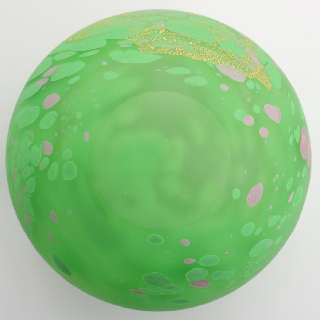 藤田喬平作 手吹 金彩花瓶 ガラス 共箱 C518 DC1