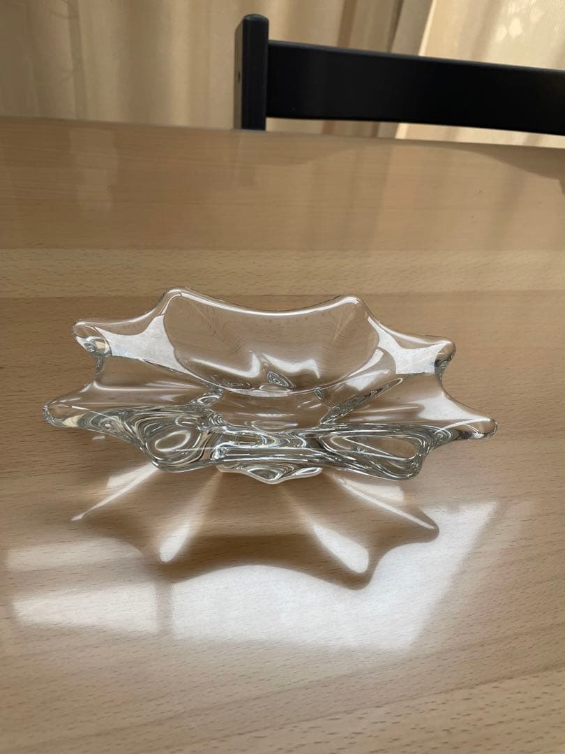 バカラ灰皿 Baccarat クリスタルガラス 葉型皿 灰皿 Baccarat