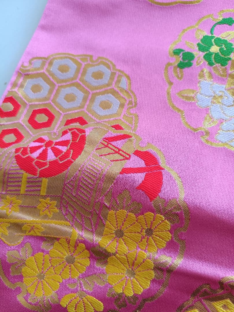 子供　女の子　ジュニア用袋帯　七五三　ピンク