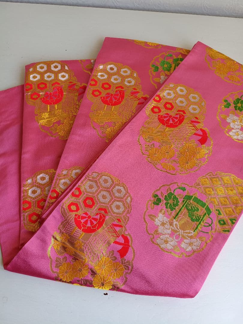 子供　女の子　ジュニア用袋帯　七五三　ピンク