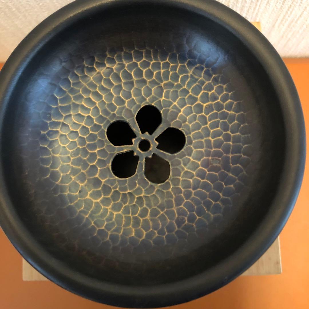 上彬作　建水　鎚起銅器