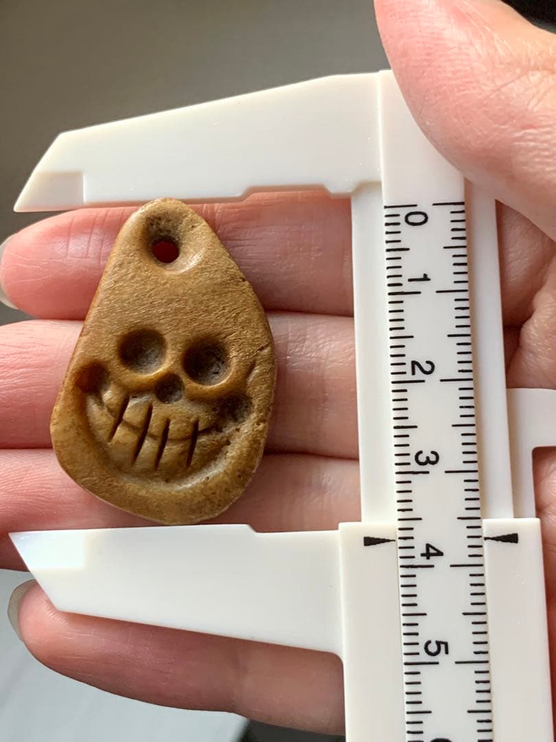 呪物 カパラ 天珠 チベット カパーラ 頭蓋骨 根付 クマントーン