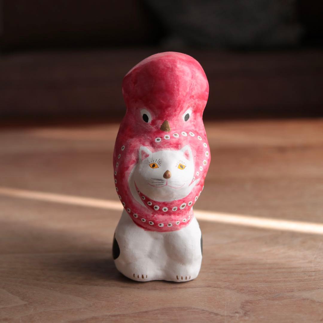 猫とタコの郷土玩具さがらりゅうま作 相良人形 猫に蛸 郷土