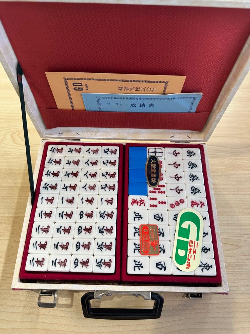 良品 希少全青牌 麻雀牌 キングバードケース TAKARA 五筒王冠 良品