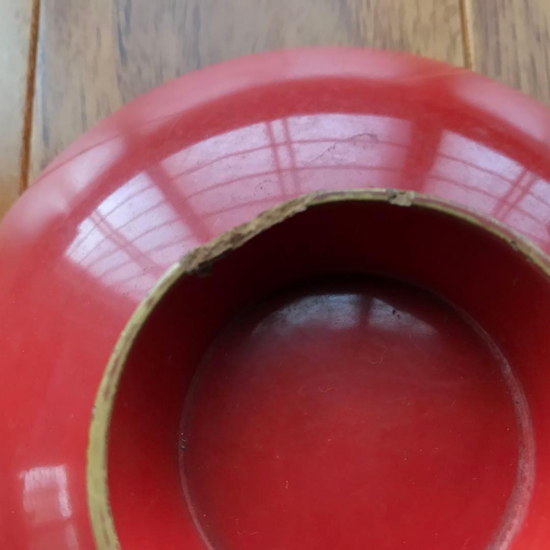 赤い漆の花弁模様　膳セット