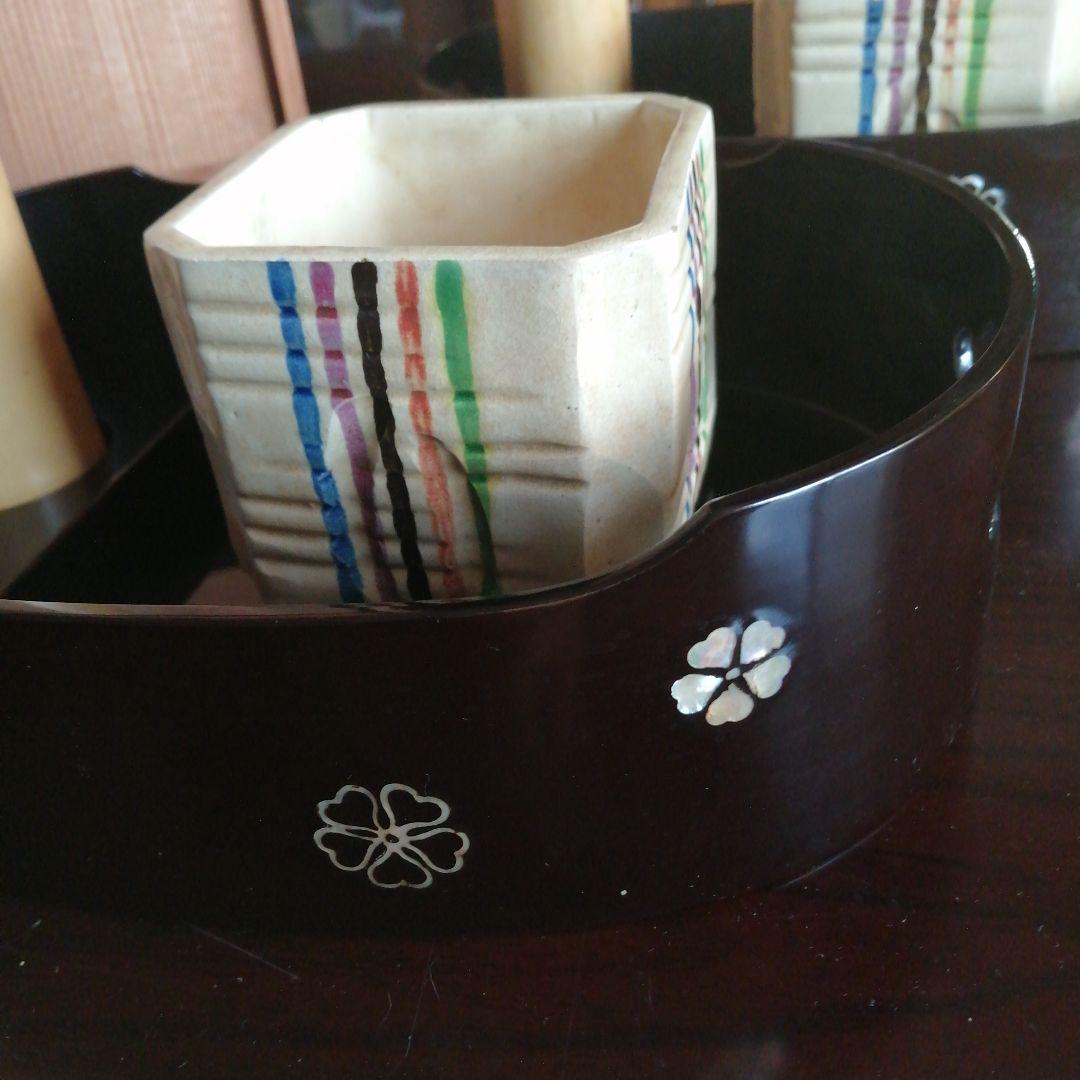 螺鈿煙草盆一対　25cm　大正〜昭和初期