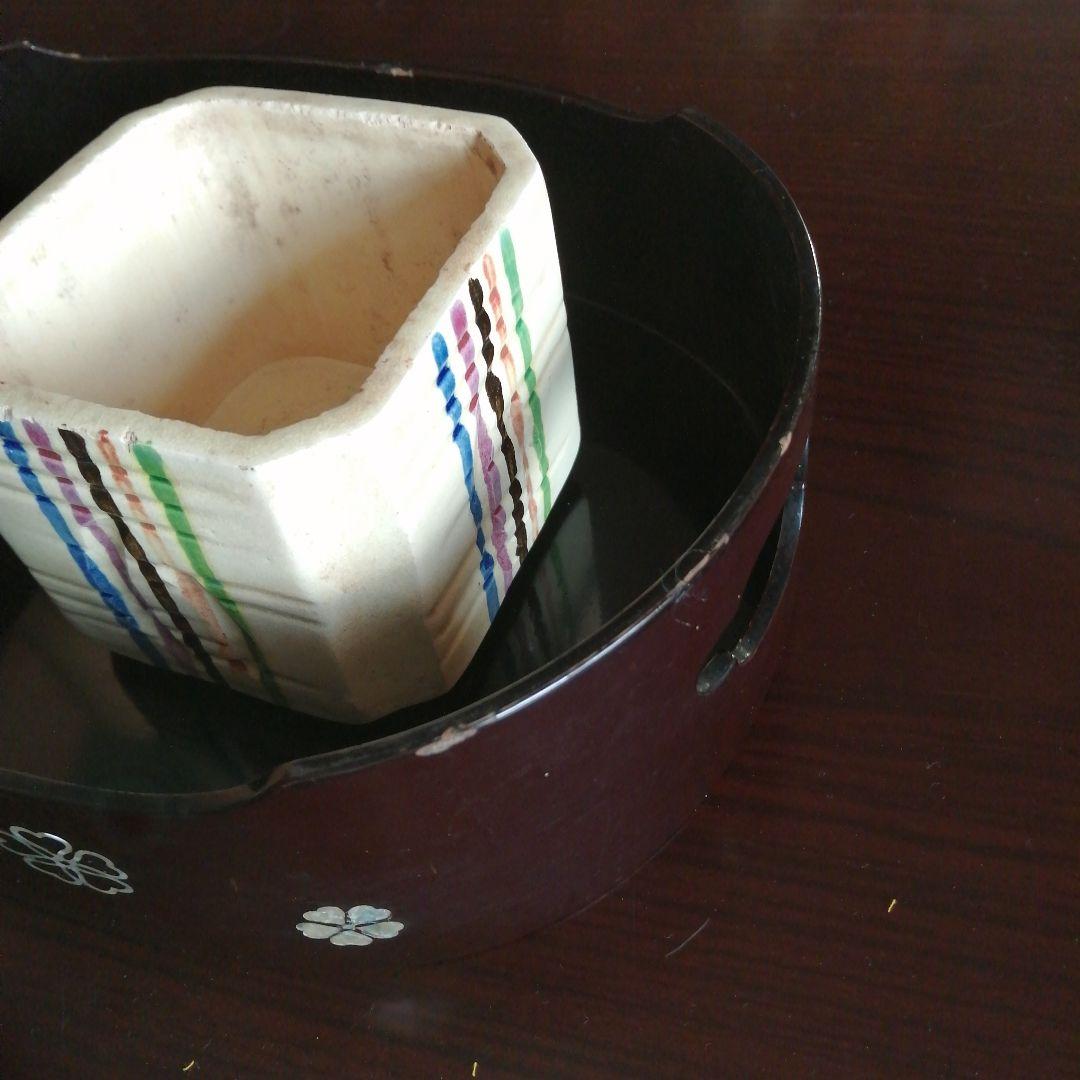 螺鈿煙草盆一対　25cm　大正〜昭和初期