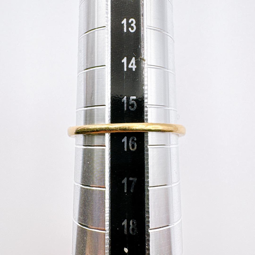 【4℃】K10YG ダイヤモンドライン 細身ツイストリング 15〜15.5号