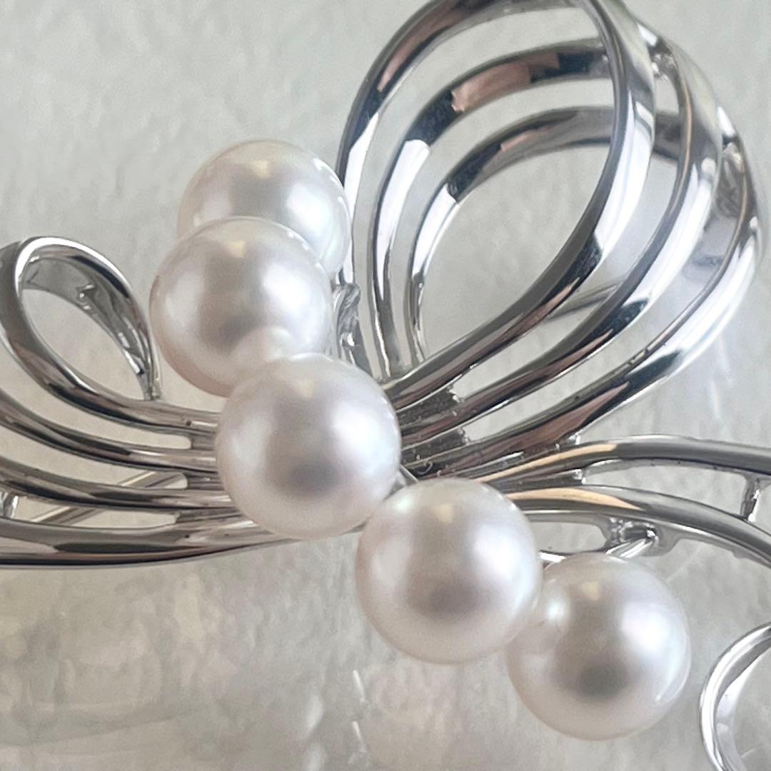 ☆美品☆ミキモト5珠シルバーブローチ皇室御用達ブランド