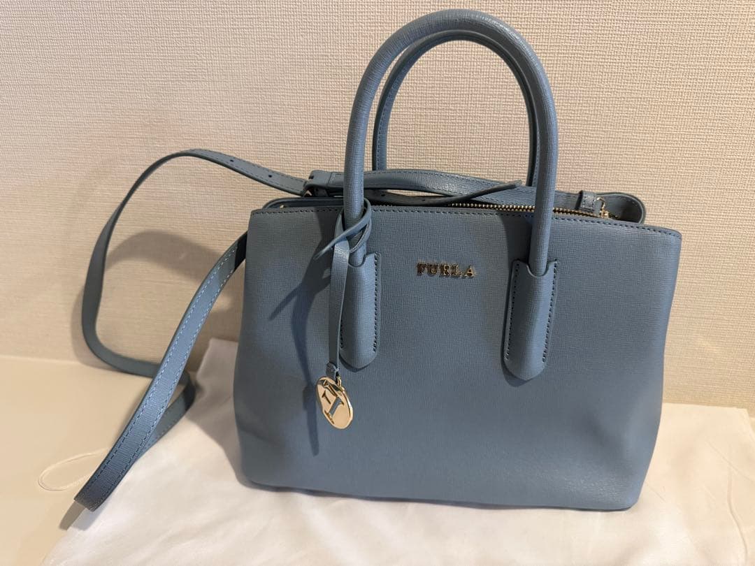 FURLA フルラ ハンドバッグ ショルダーバッグ 2way ブルー FURLA ◇ フルラ 2way ショルダー ハンドバッグ ブルー