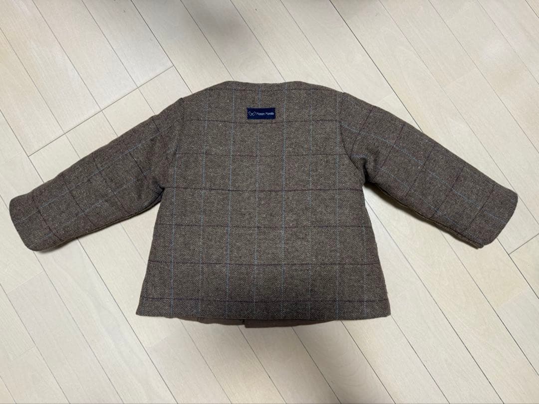 (試着のみ)Maison Morelle コート　ブラウンチェック　36m