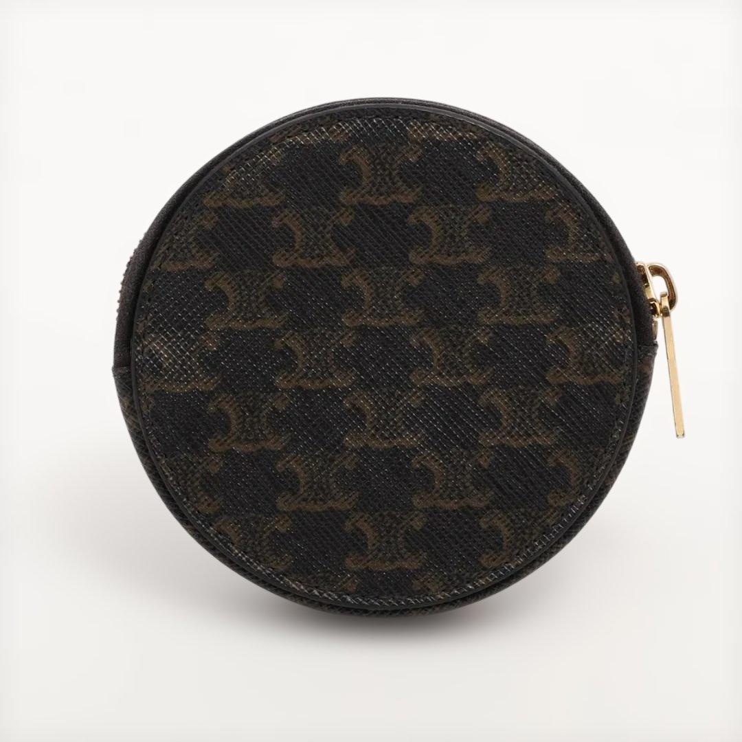 CELINE セリーヌ トリオンフ PVC レザー ケース ブラウン