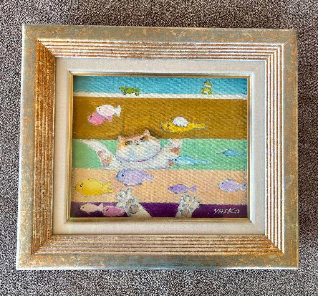 長嶺ヤスコ 猫の絵画 油彩画 フラメンコダンサー 直筆 オリジナル サイン有 長嶺ヤスコ 猫の絵画 油彩画 フラメンコダンサー 直筆 オリジナル