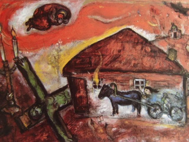 シャガール、『妄執』、希少な画集より、新品高級額・額装付