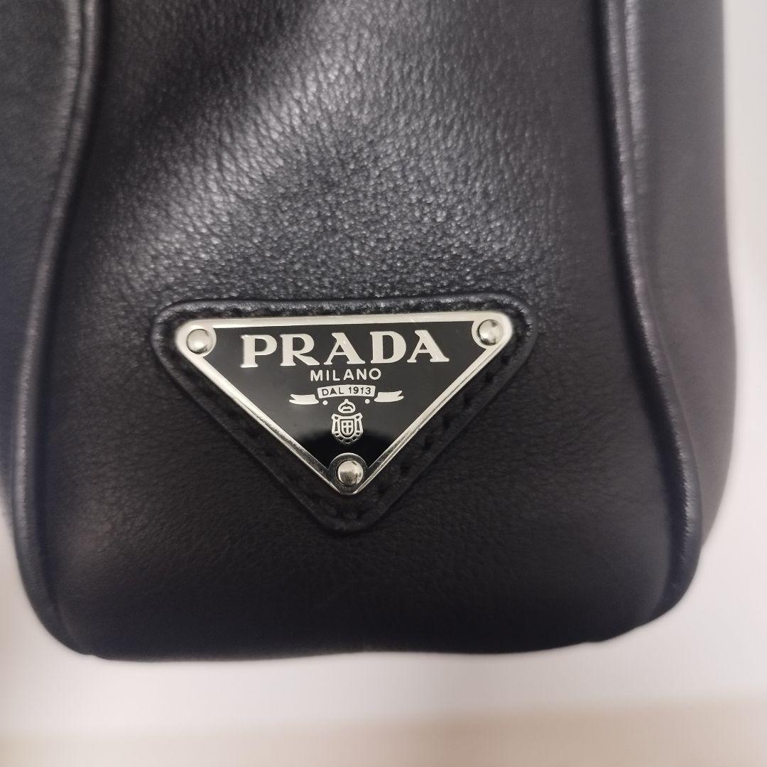 極美品☆　プラダ 2way　オールレザー　ビジネスバッグ　サイドロゴプレート