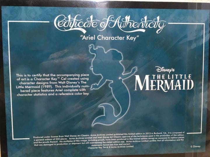 \"Ariel\" セル画 / \"MERMAID\"/ご購入希望の方はコメント下さい