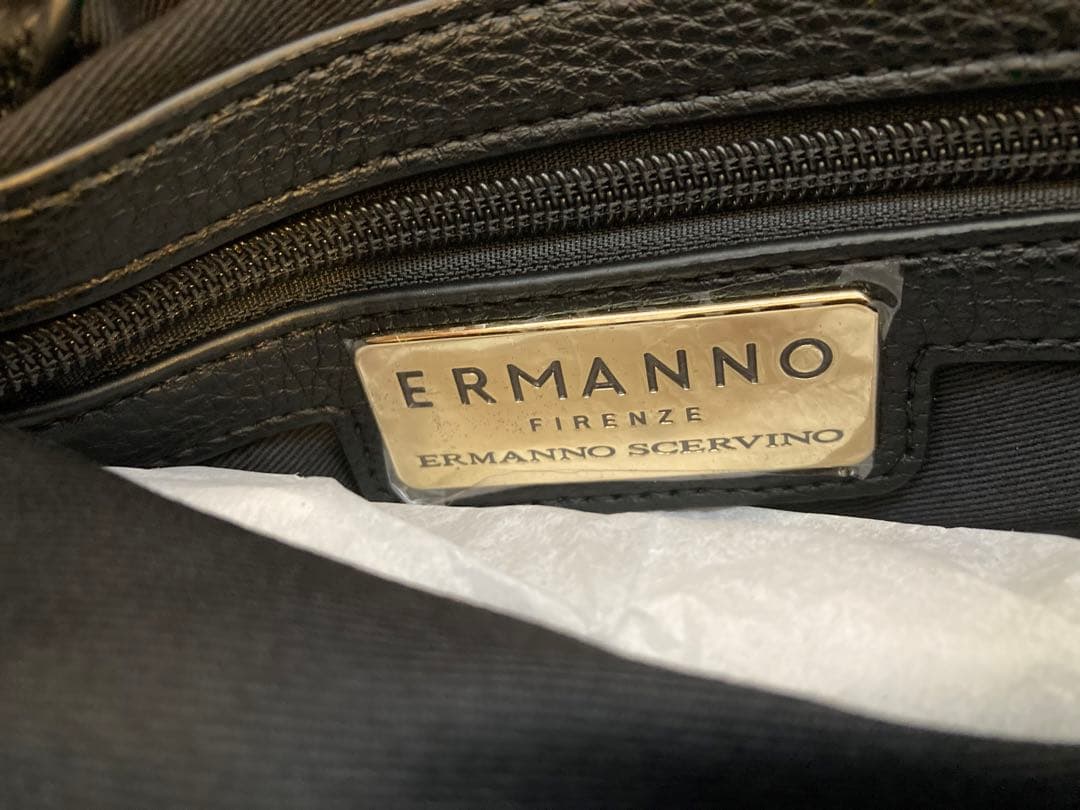 【新品未使用】エルマンノシェルヴィーノ　フィレンツェ　ハンドバッグ　ブラック