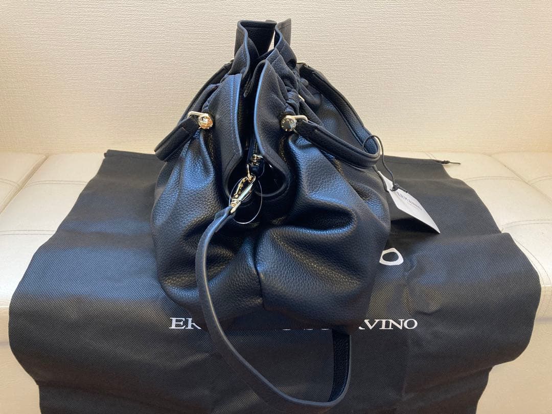 【新品未使用】エルマンノシェルヴィーノ　フィレンツェ　ハンドバッグ　ブラック