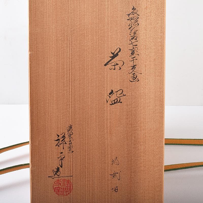 茶道具 京焼 杉田祥平造 色絵仁清 七宝干支図 茶碗 八客 共箱 MR7890B
