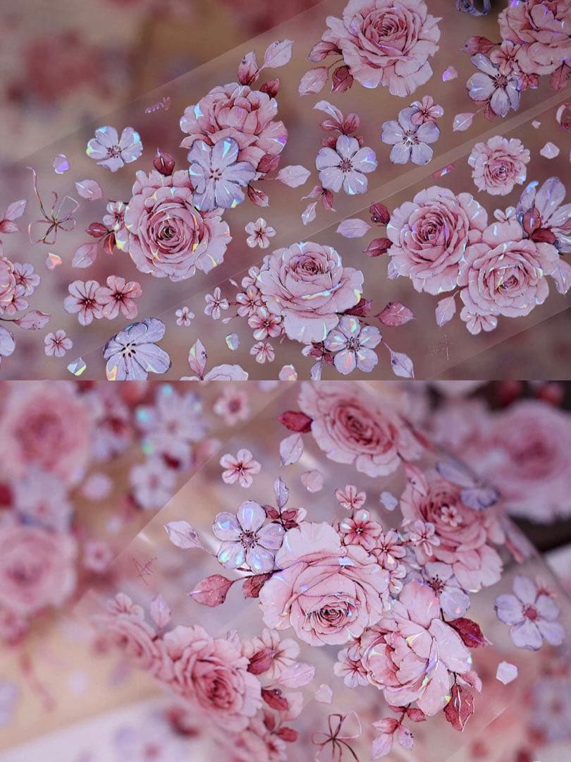 贝壳光 5.5cm×6m 朝雾 海外マスキングテープ 海外マステ　花