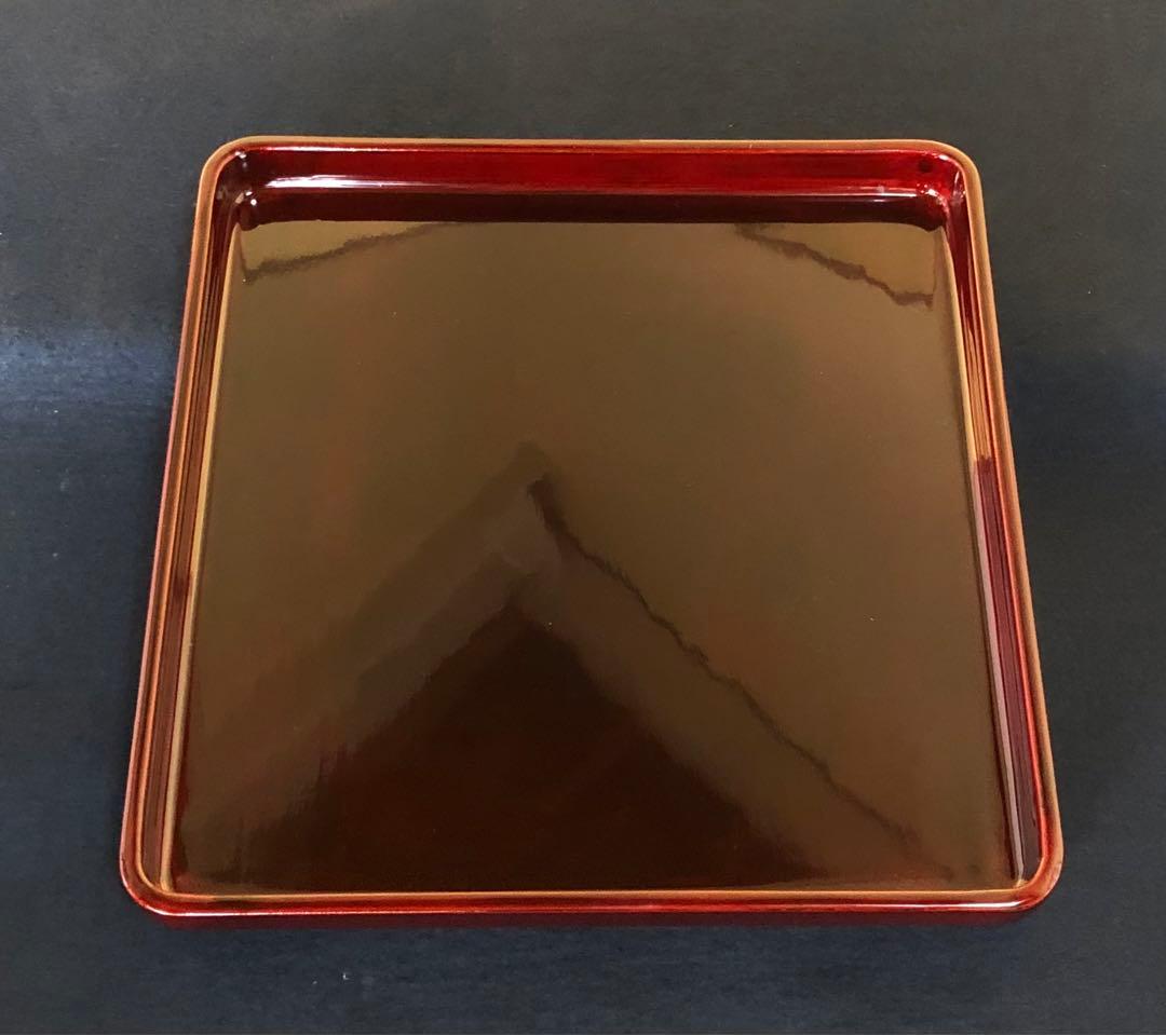 《R》春慶塗 四方膳5客 会席膳 銘々膳 隅丸 木製漆器 木箱　251216お5