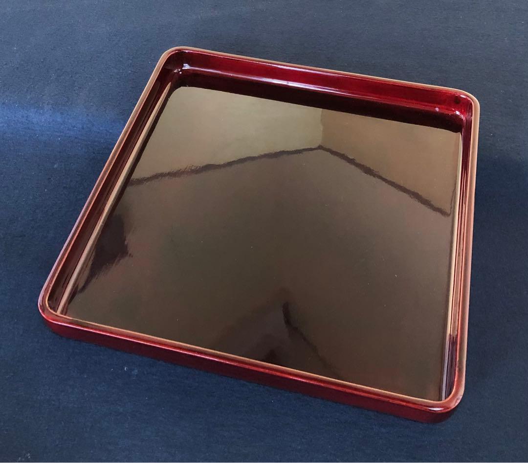 《R》春慶塗 四方膳5客 会席膳 銘々膳 隅丸 木製漆器 木箱　251216お5