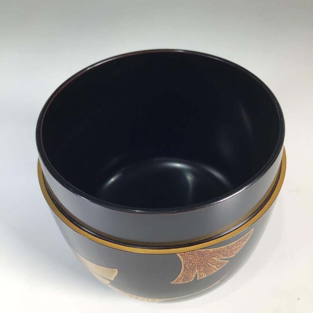 Ｎ８１９　棗　『鈴谷鐡五郎作』『螺鈿』『銀杏蒔絵』『中棗』　共箱　茶道具