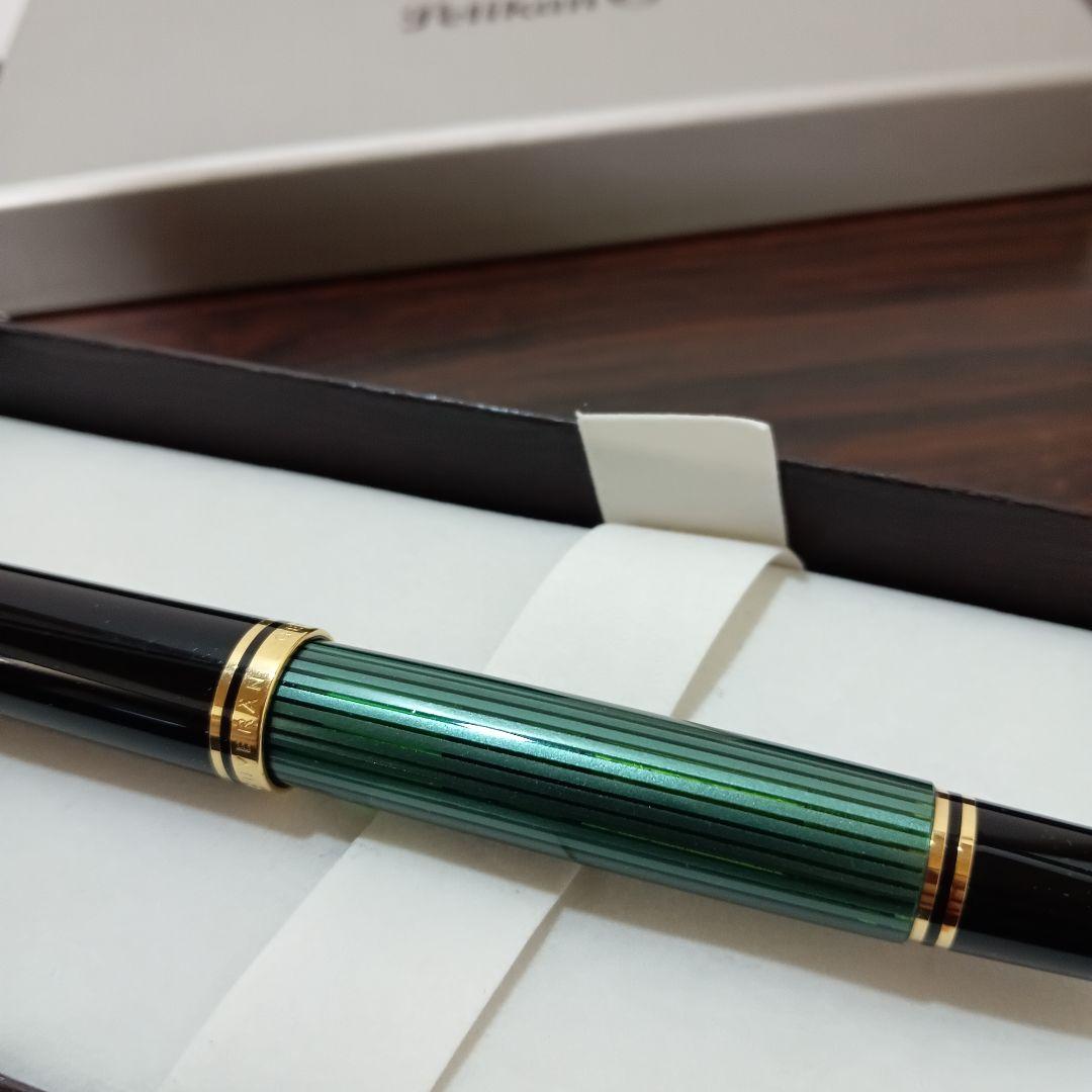 10-1 専用 Pelikan 万年筆 スーべレーン M800 緑縞 F 18k