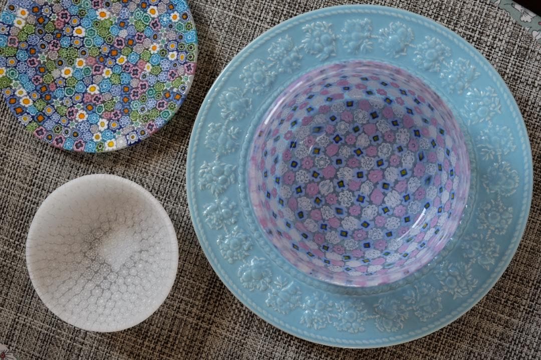 ベネチアンガラス ミルフィオリ プレート ムリーネ 江波冨士