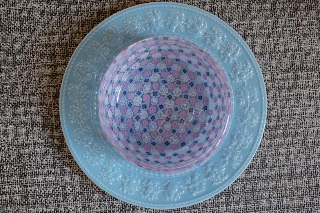 ミルフィオリ プレート 小皿 ベネチアングラス 検/ガラス 江波冨士子