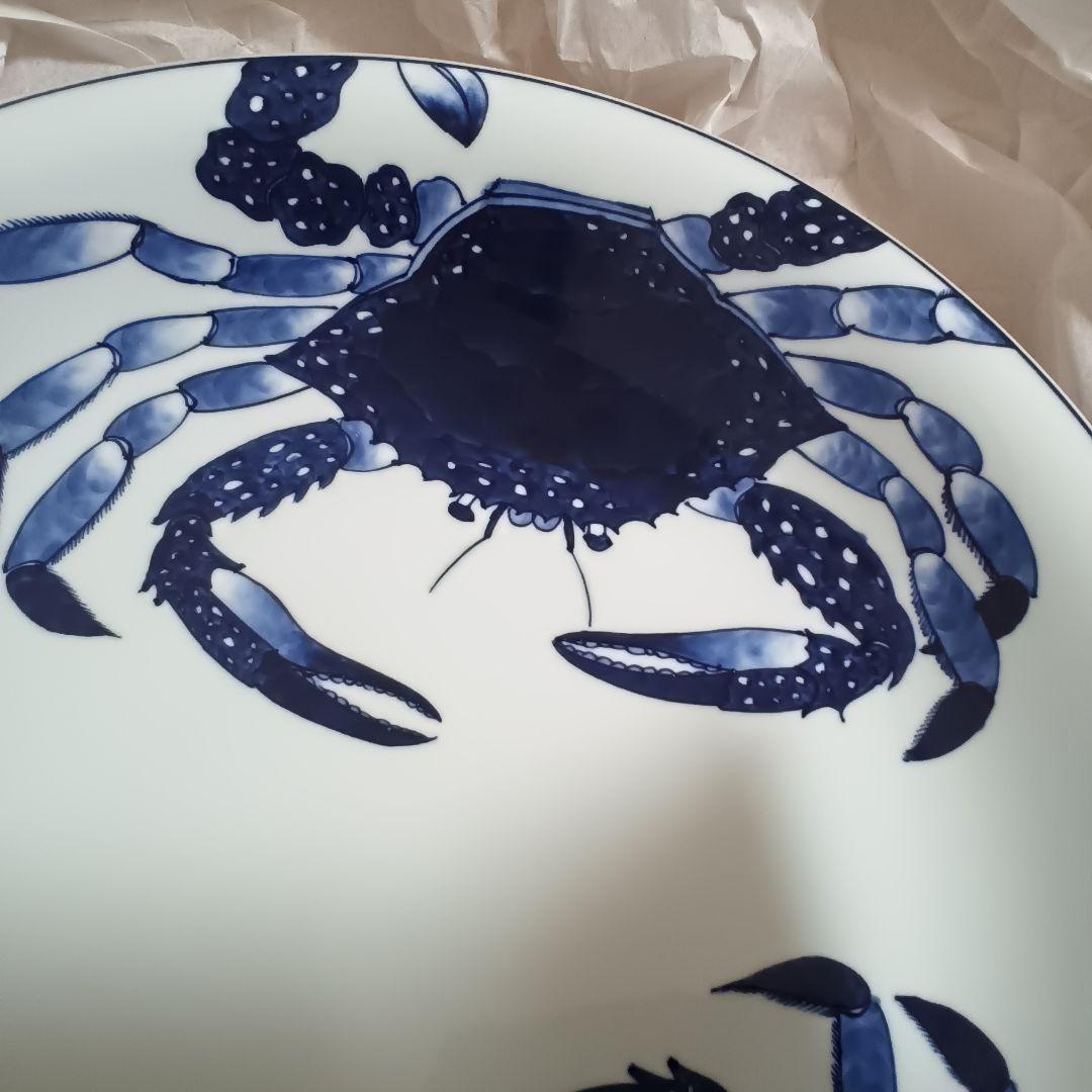 有田焼　源右衛門　蟹　染付蟹絵　特大　大皿　飾り皿　鉢　お正月