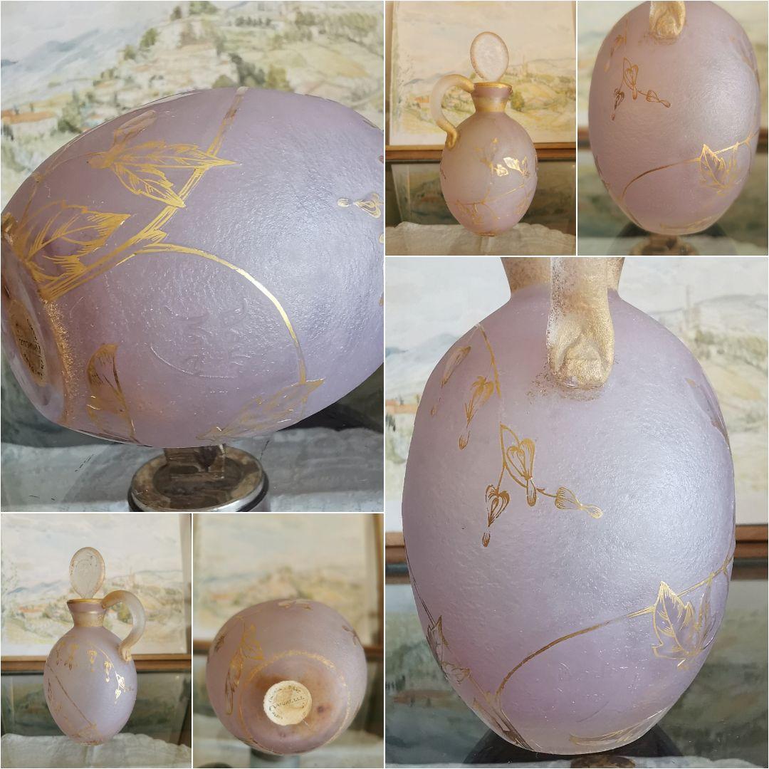 アンティークドームナンシー 駒草紋様金彩デキャンタ ラヴェンダー