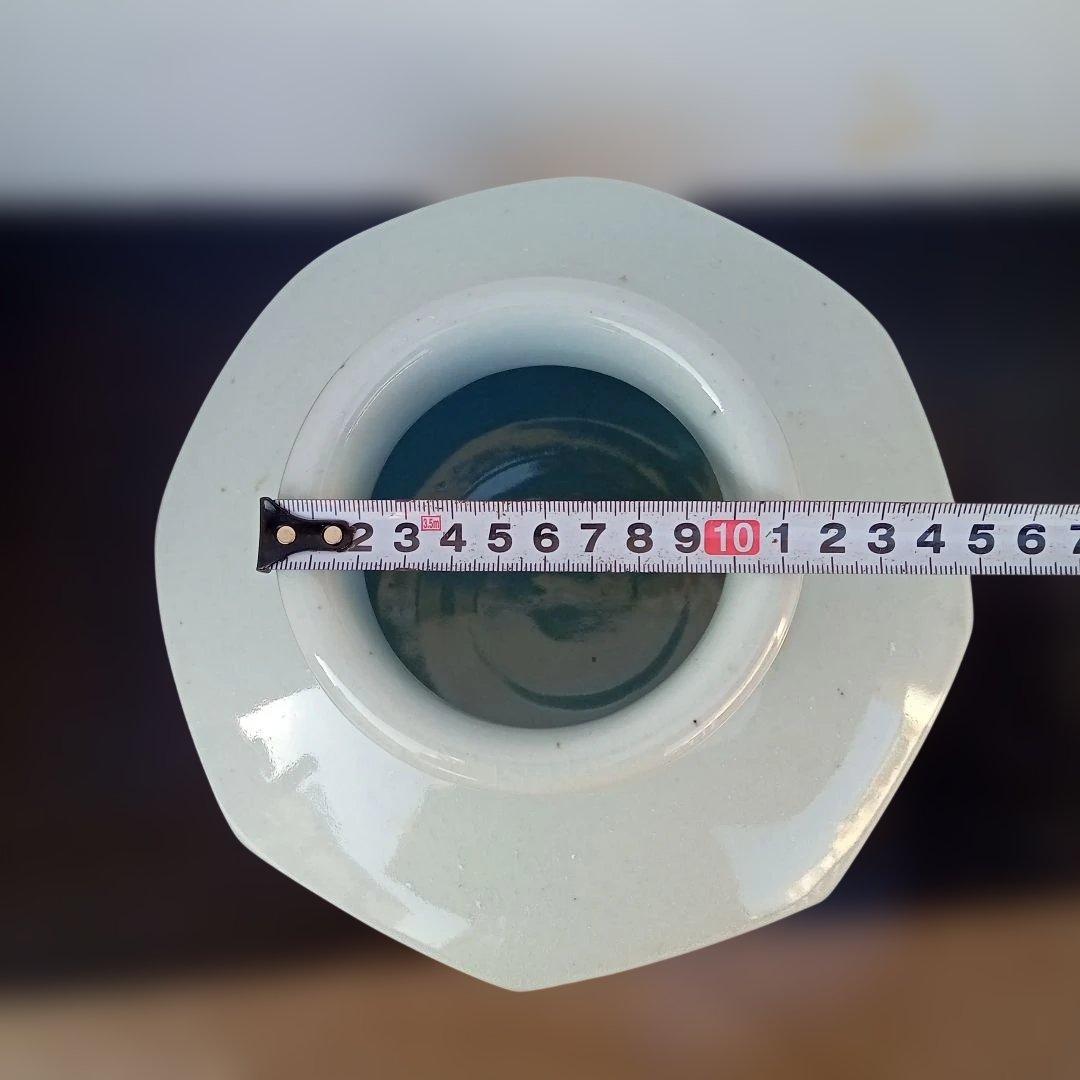 華道具　華公苑　池坊　青磁八角　陶器　生け花　小原流　草月流　自由花　変形花器