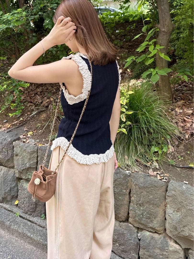 SNIDEL レースニットプルオーバー MIX