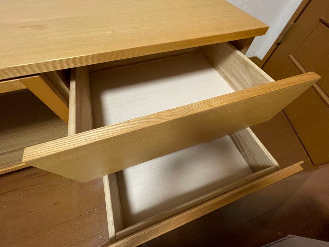 本日23:59まで】無印良品 木製AVラック ガラス扉付き