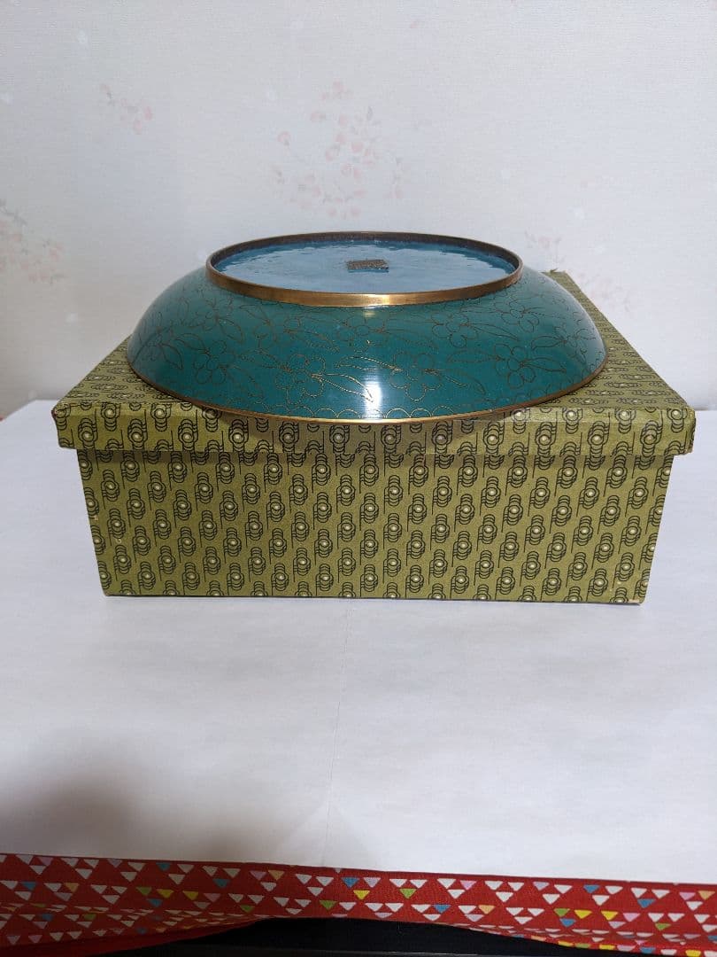 ♢中国美術工芸品 景泰藍絶妙 琺瑯彩 飾り皿 盆 古玩 古美術品 七宝焼