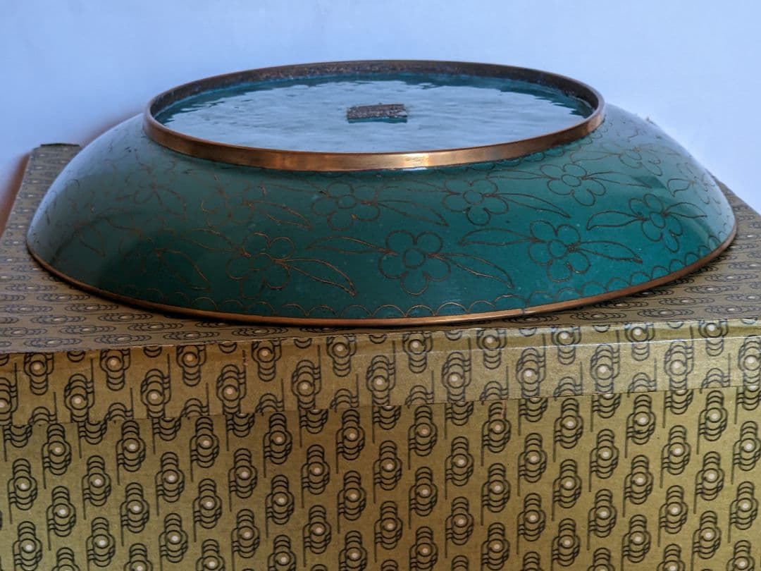 ♢中国美術工芸品 景泰藍絶妙 琺瑯彩 飾り皿 盆 古玩 古美術品 七宝焼