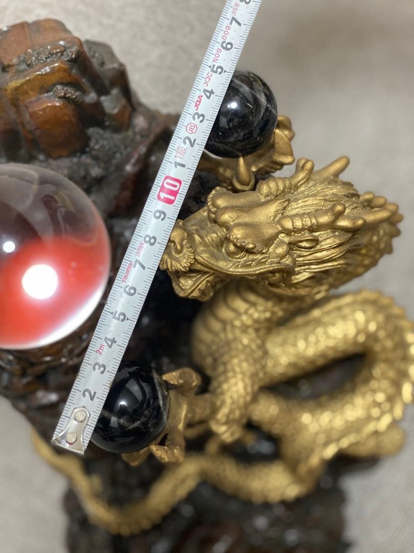 風水山水龍 金龍上山（大）33cm 置物