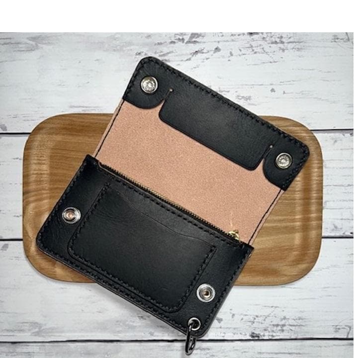 na0 ④ミドルトラッカーウォレット/姫路レザー茶芯/金具真鍮42タロン