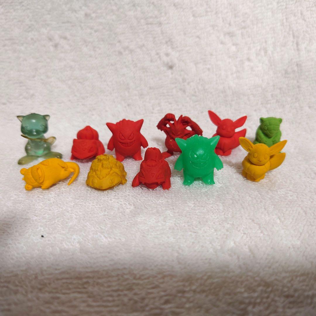 レア☆ポケモンのかんづめ 4点 赤 緑 青 初期 25体 当時物 消しゴム