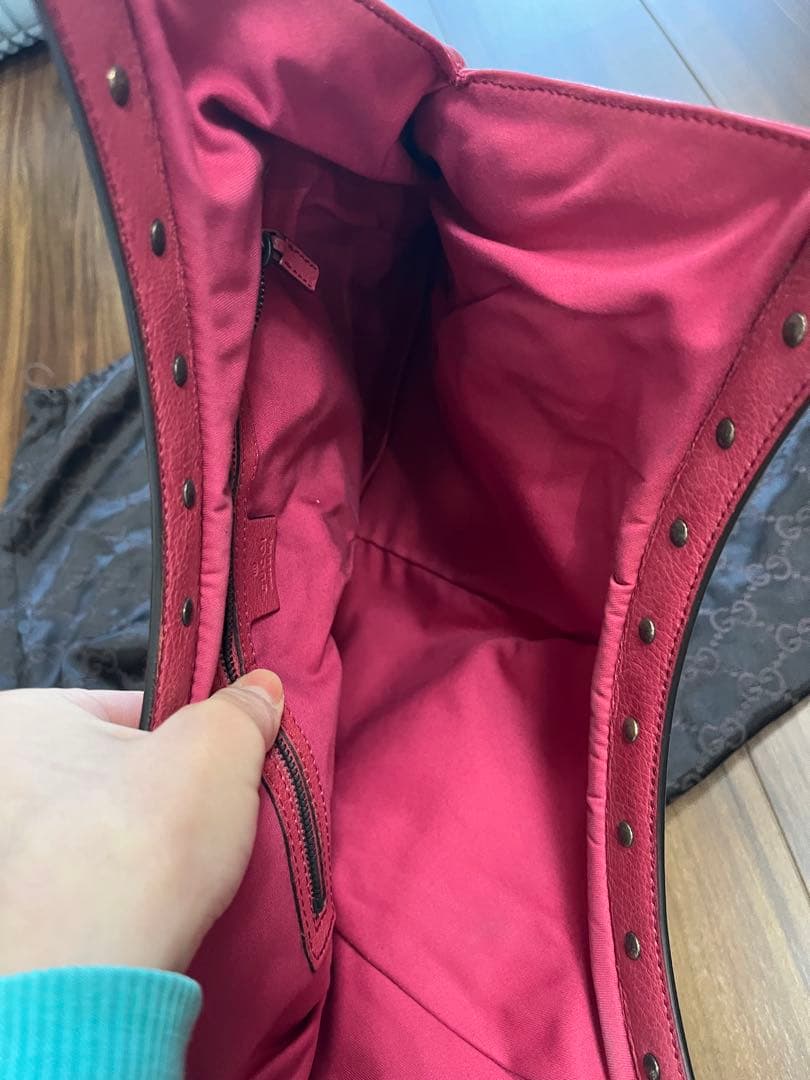 GUCCI ピンク ハンドバッグ バンブーハンドル