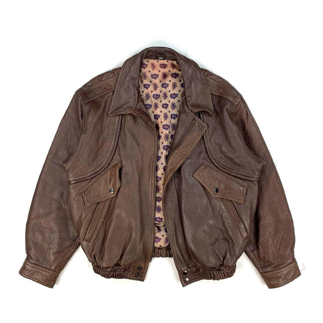 セール】オーバーサイズPUレザー A-2型中綿フライトブルゾン