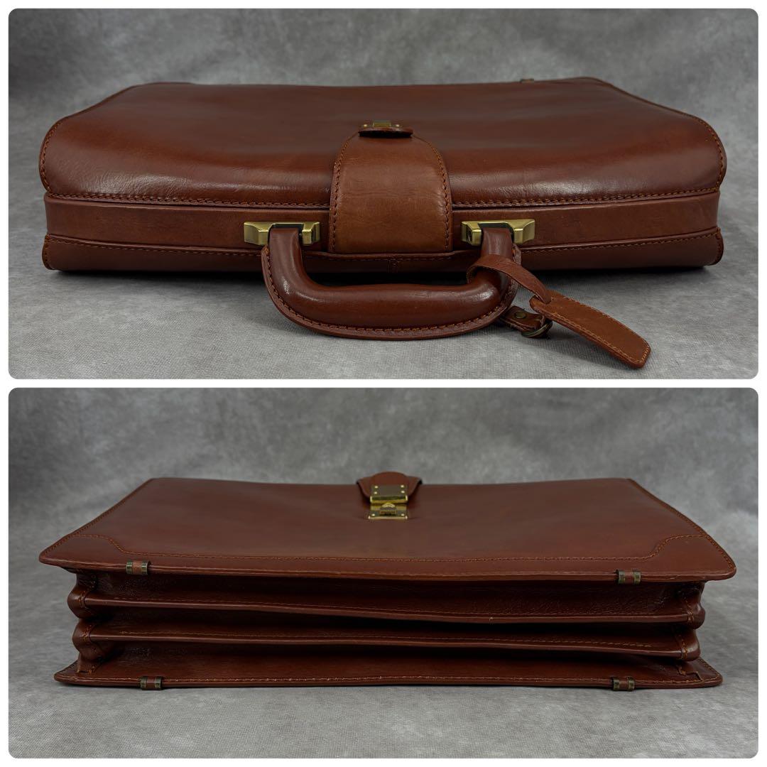 【良品✨】キーファーアブロード ダレスバッグ ビジネス レザー A4 ブラウン