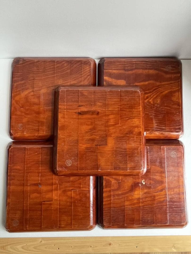 讃岐彫 四方盆 五客 小盆 お盆 木製漆器 84