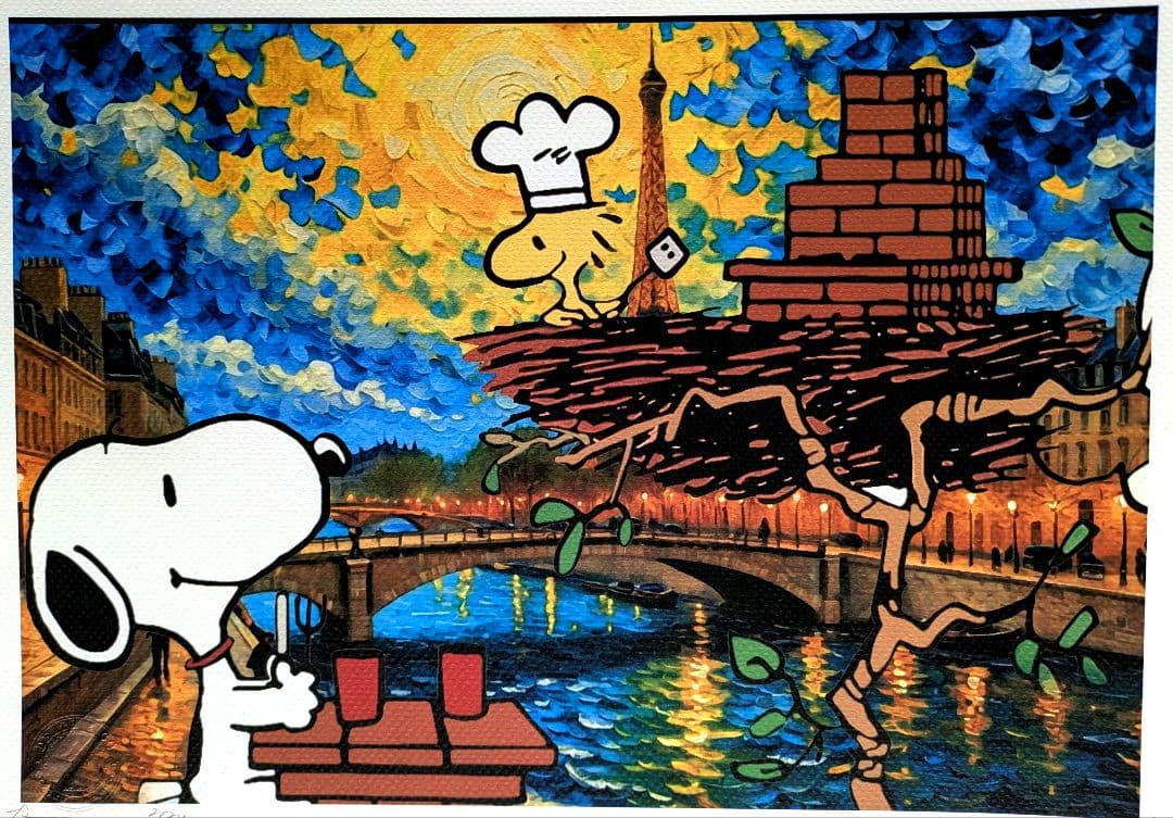 額装セット】【DEATH NYC】SNOOPY＆Wood Stock Cook